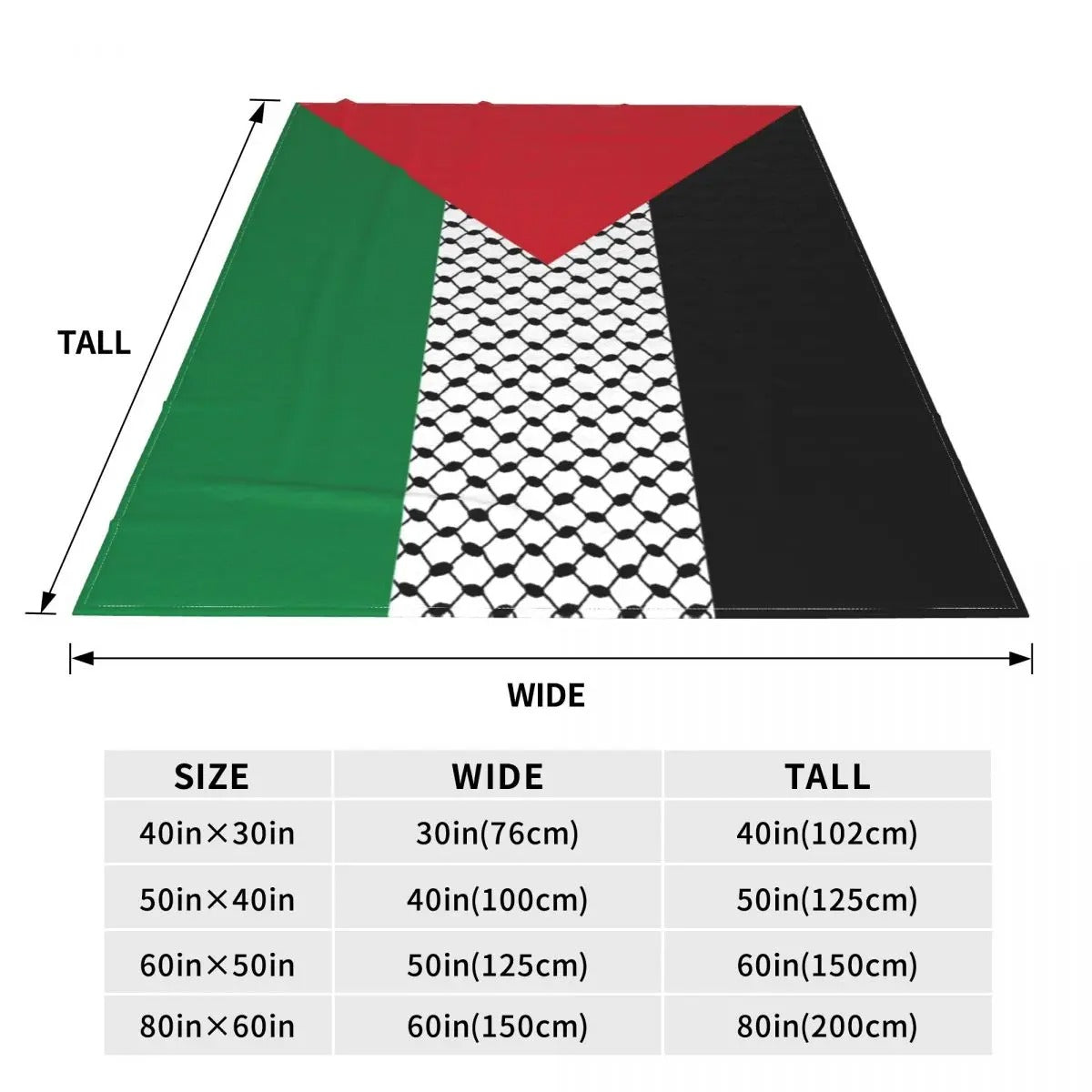 Manta con bandera y keffiyeh