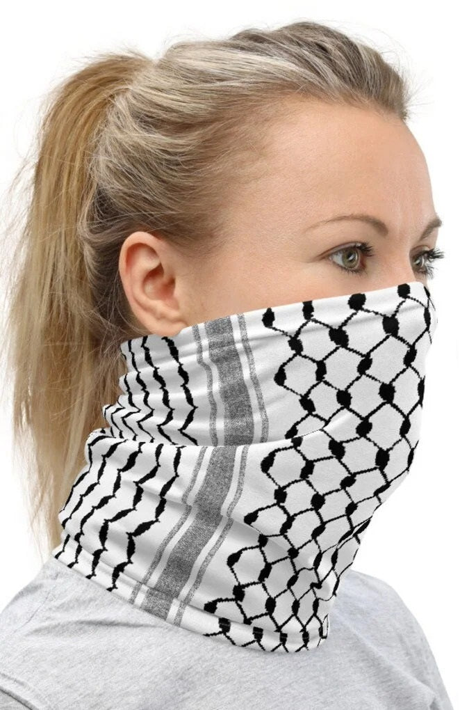 Black and White Kuffiya Kuffiya Mask/Bandana | Project Palestine