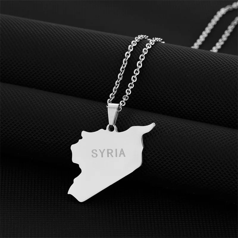 Collar/cadena con geografía inglesa de Siria