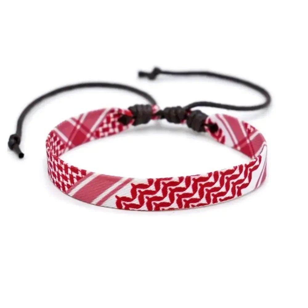 Pulsera tejida con keffiyeh