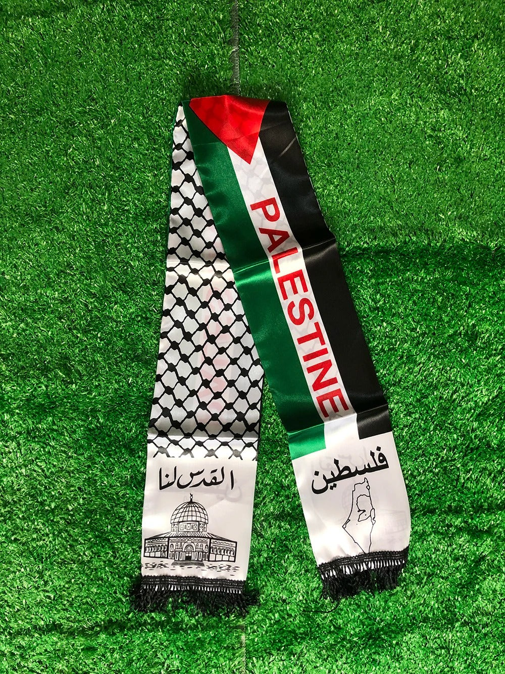 Palestine Geography / 1 Piece / 6 x 51 Inches (15 x 130 cm) Palestinian Flag Scarf (Multiple Designs Available) | Project Palestine