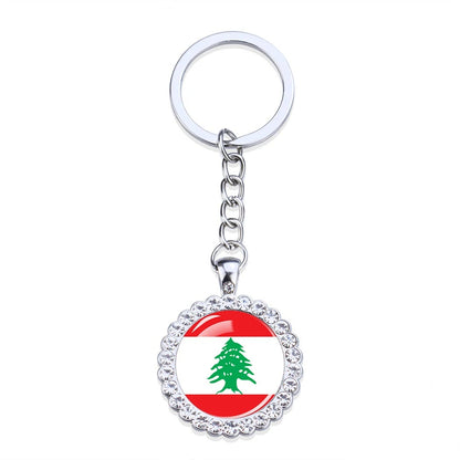 Lebanon Circular Flag Keychain