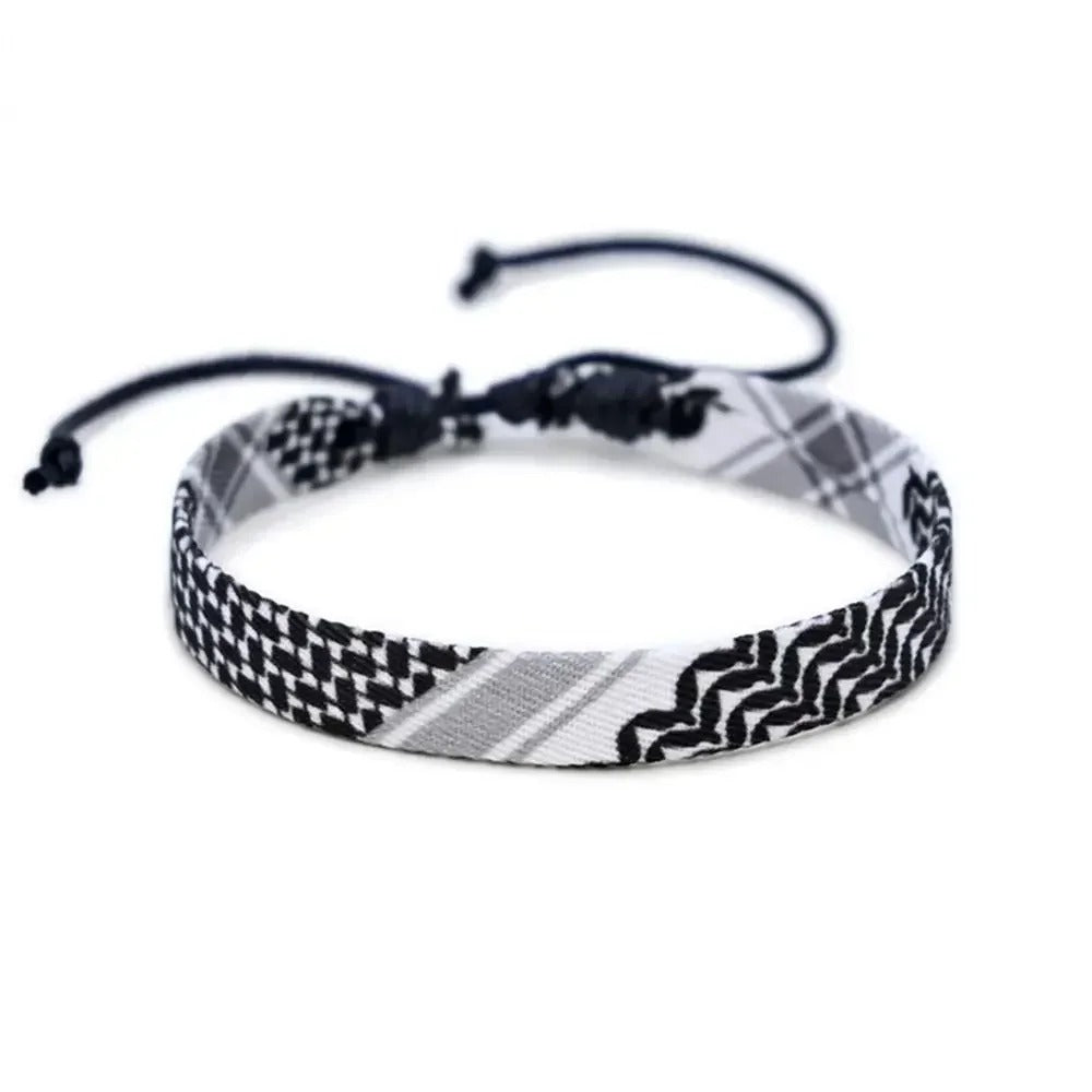 Pulsera tejida con keffiyeh