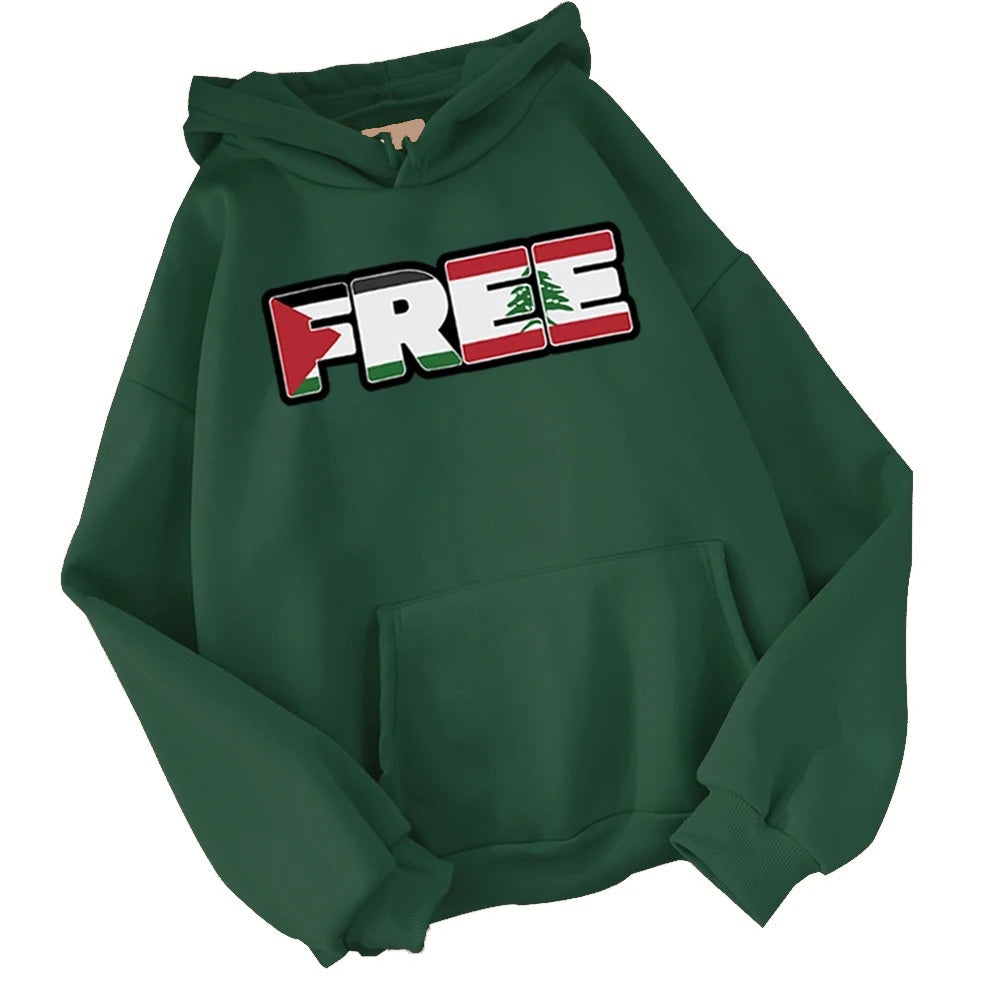 Sudadera con capucha "Palestina y Líbano libres"