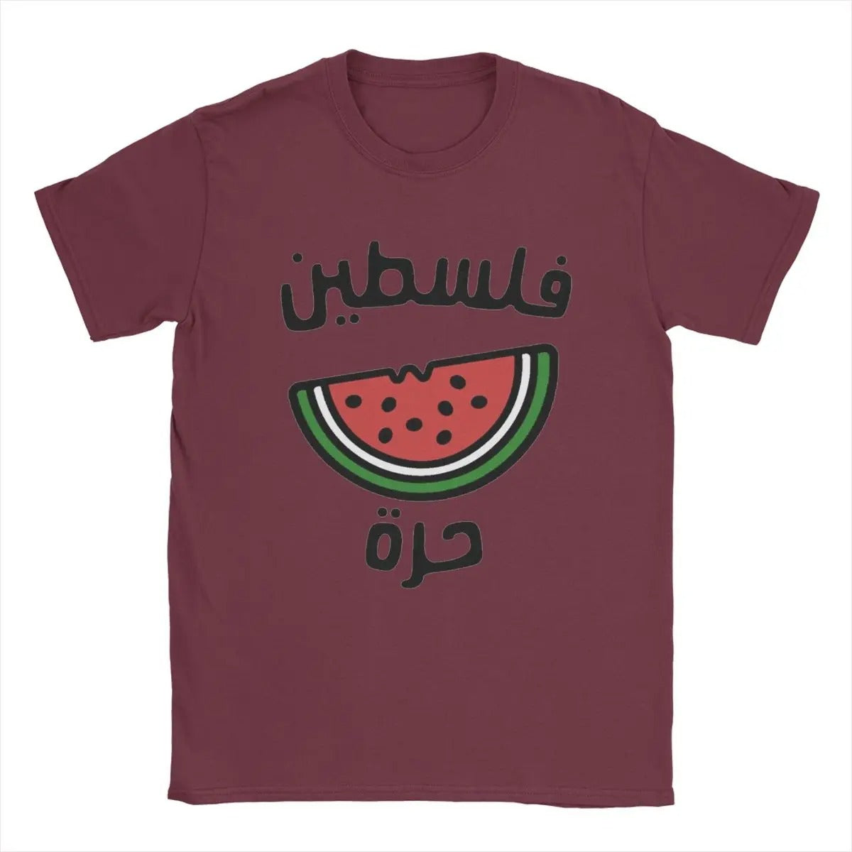 Maroon / S "Free Palestine" Watermelon Shirt | Project Palestine