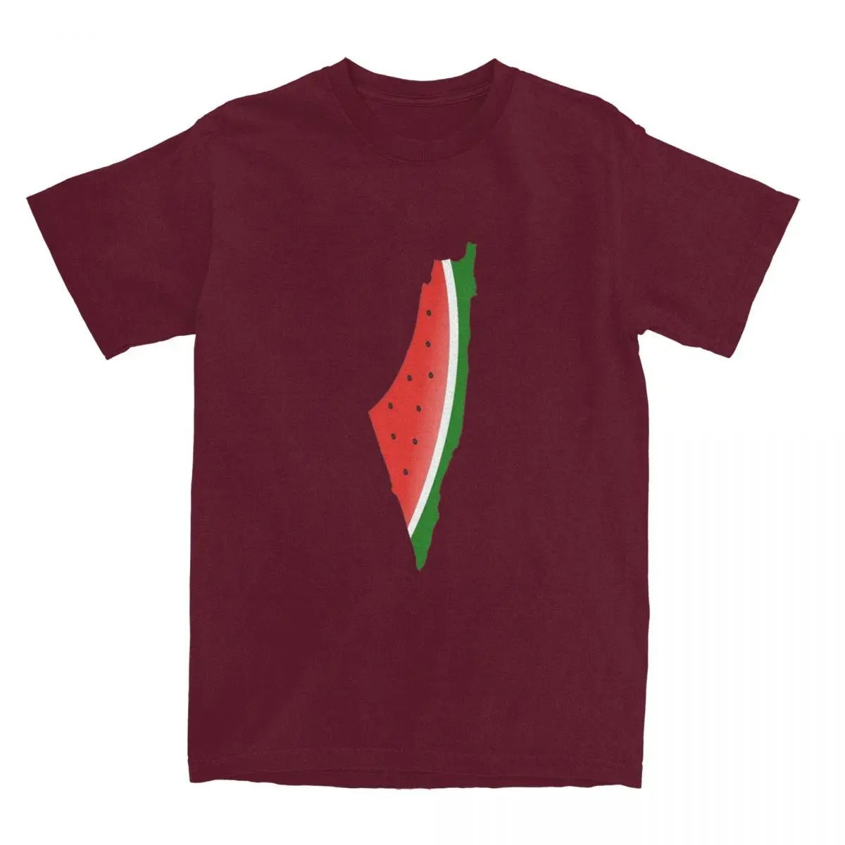 Maroon / S Watermelon Geography Shirt | Project Palestine