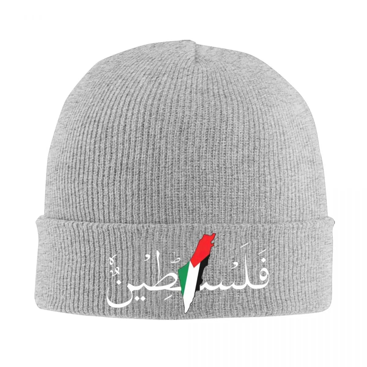 Light Gray Arabic Palestine Beanie | Project Palestine