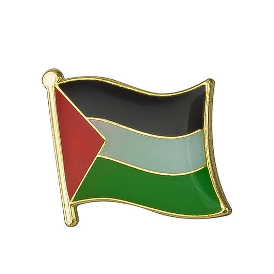 10 Pieces / Wavy Flag / 0.65 x 0.76 Inches (19 x 16 mm) Palestine Flag Pins (10 Pieces) | Project Palestine