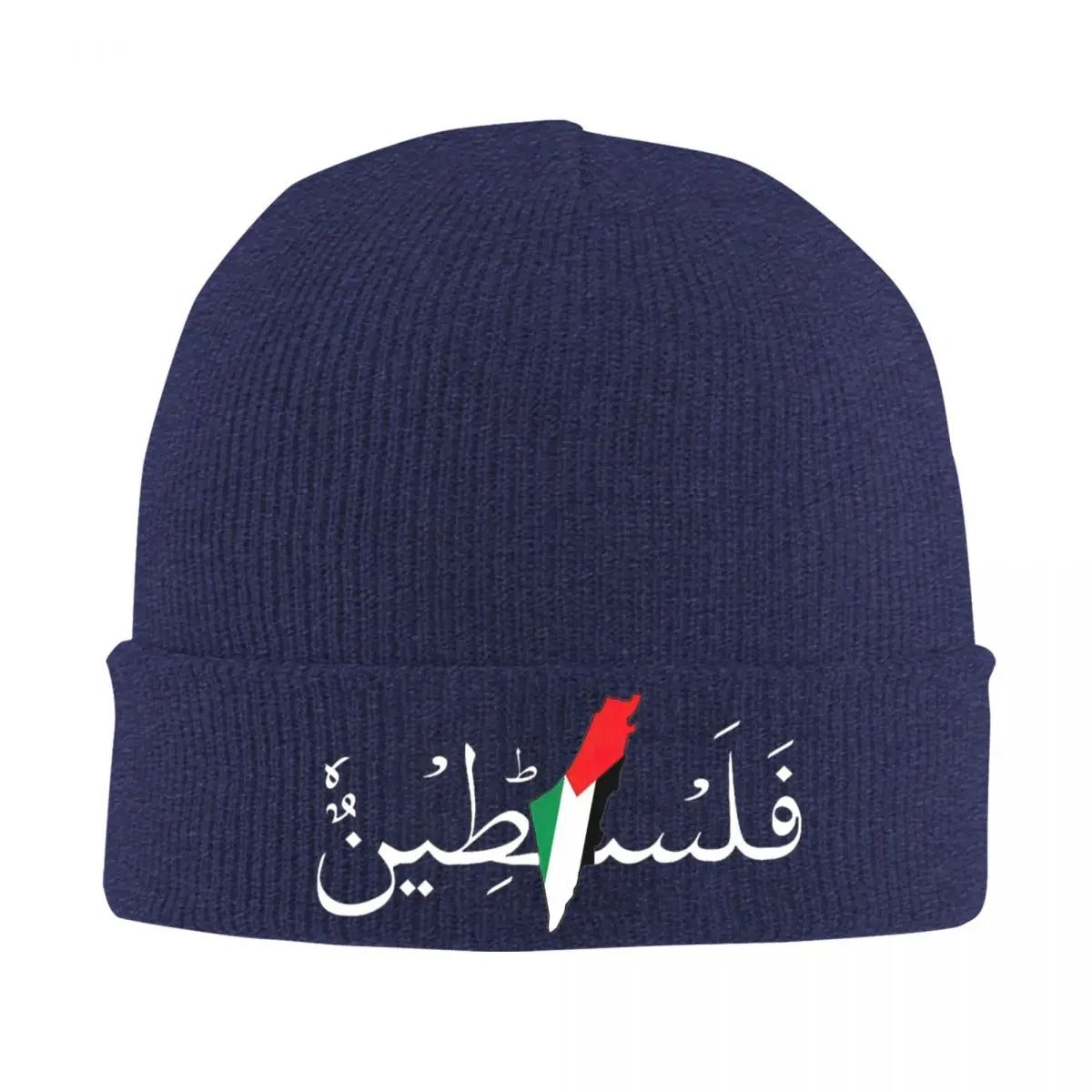 Navy Blue Arabic Palestine Beanie | Project Palestine